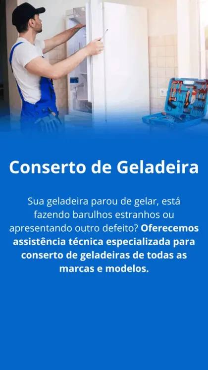 Assistência técnica especializada — Conserto de Geladeira