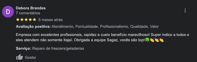 Avaliação de cliente 5