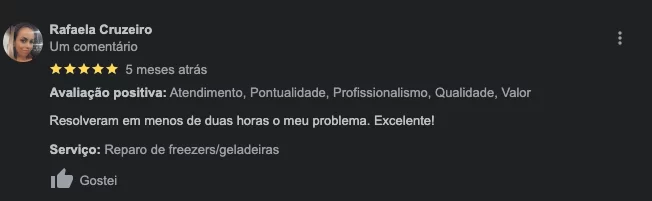 Avaliação de cliente 1